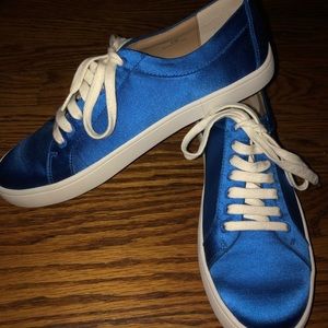 Cobalt Satin Sneakers